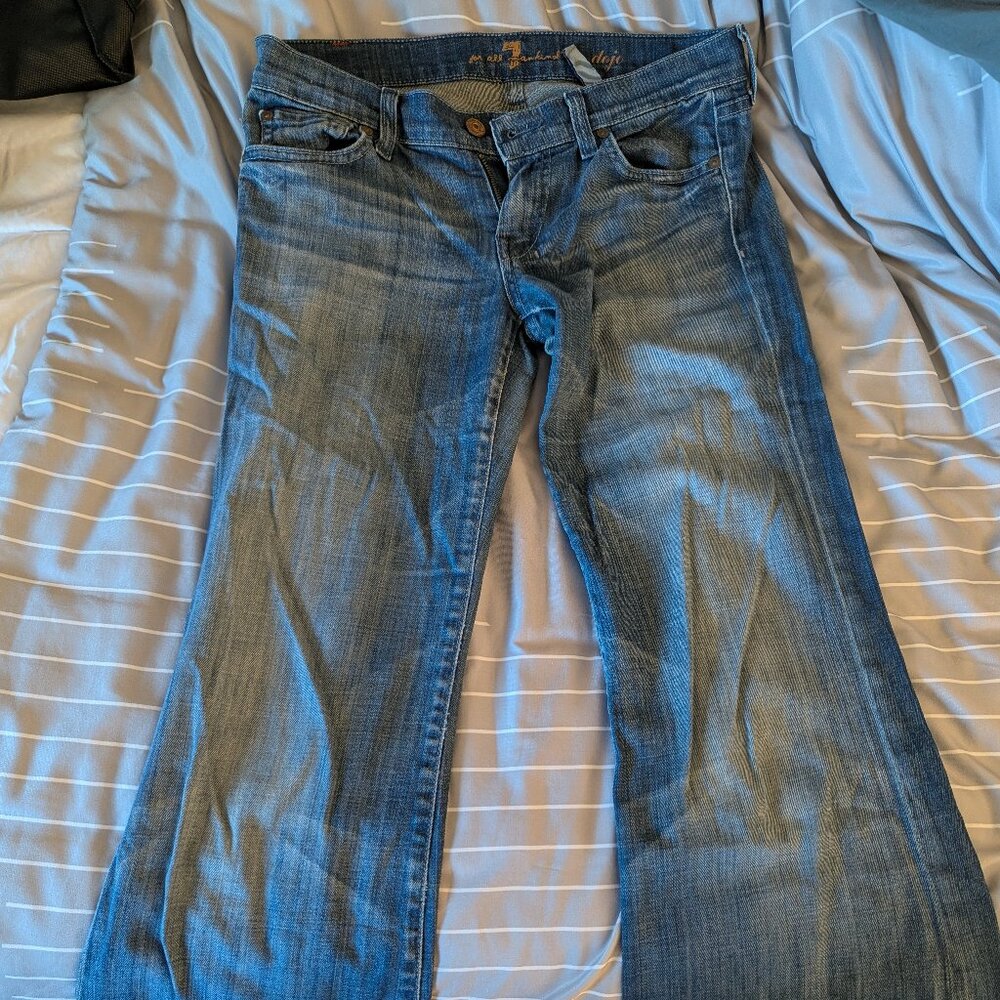 7 For All Mankind Light Blue Boot Cut Jeans